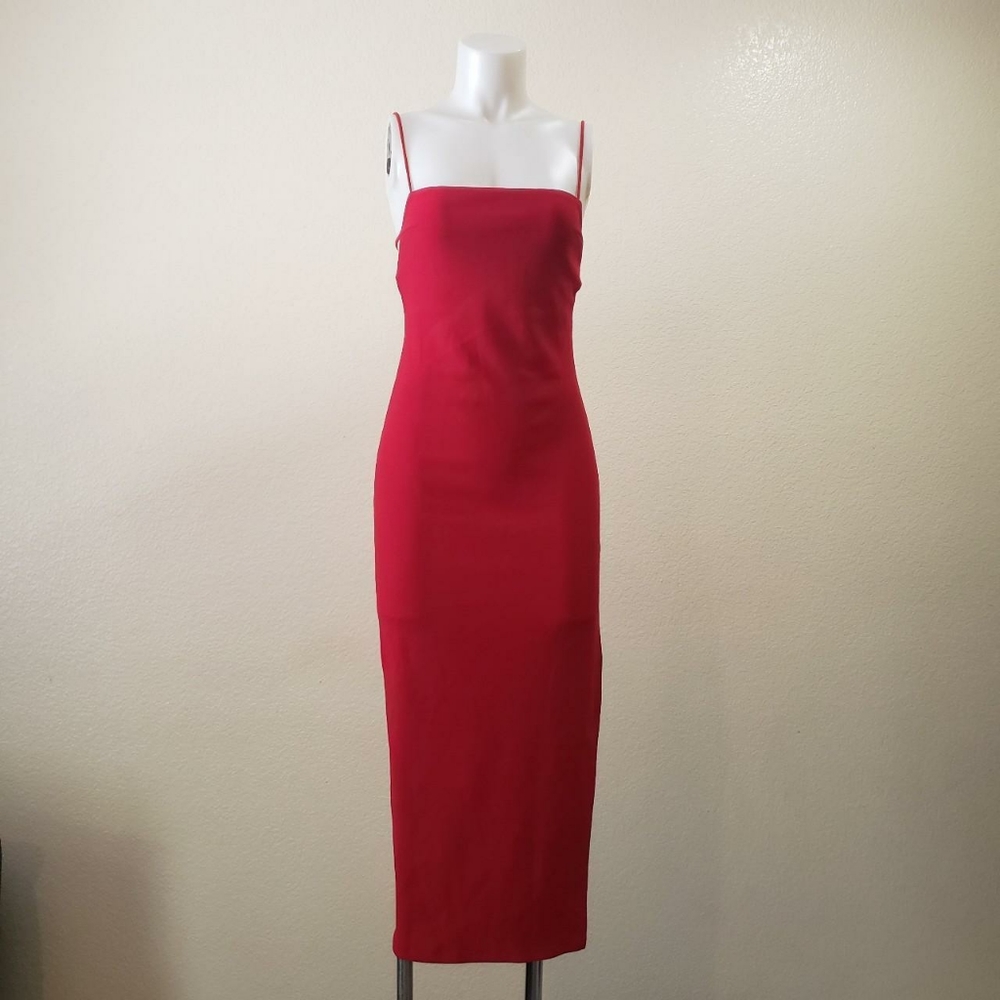 Princess Polly ANITO MIDI DRESS RED used size 4 length 49in